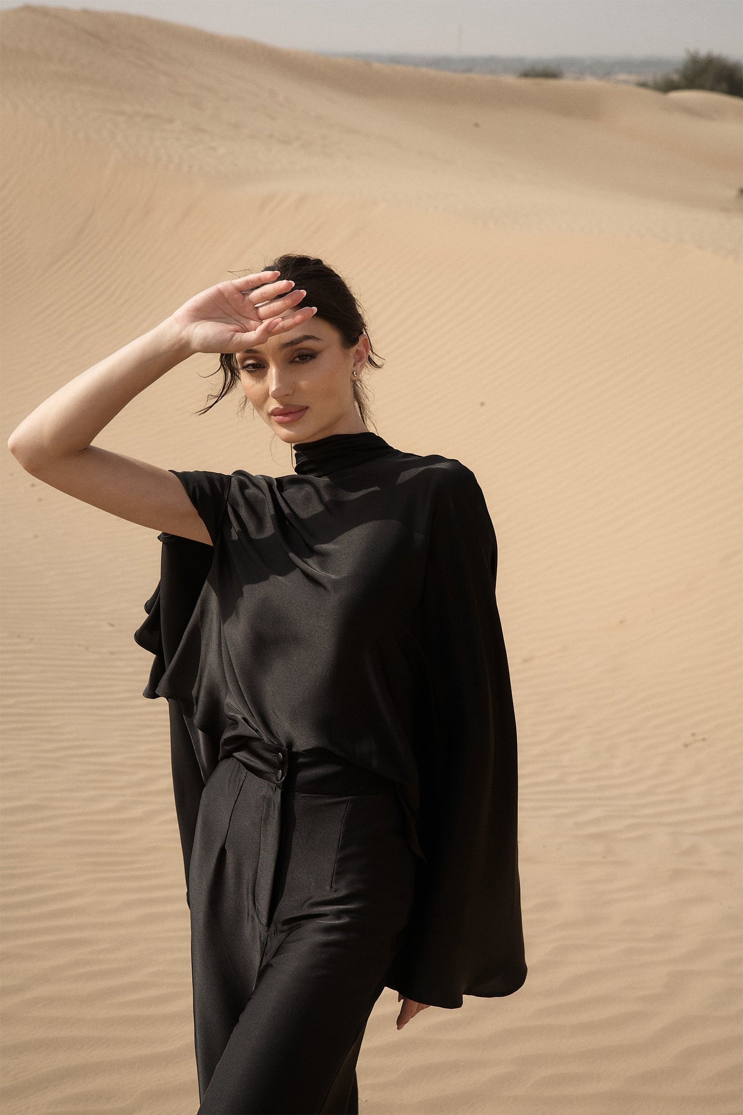 Black Lina Cape Co-ord Set