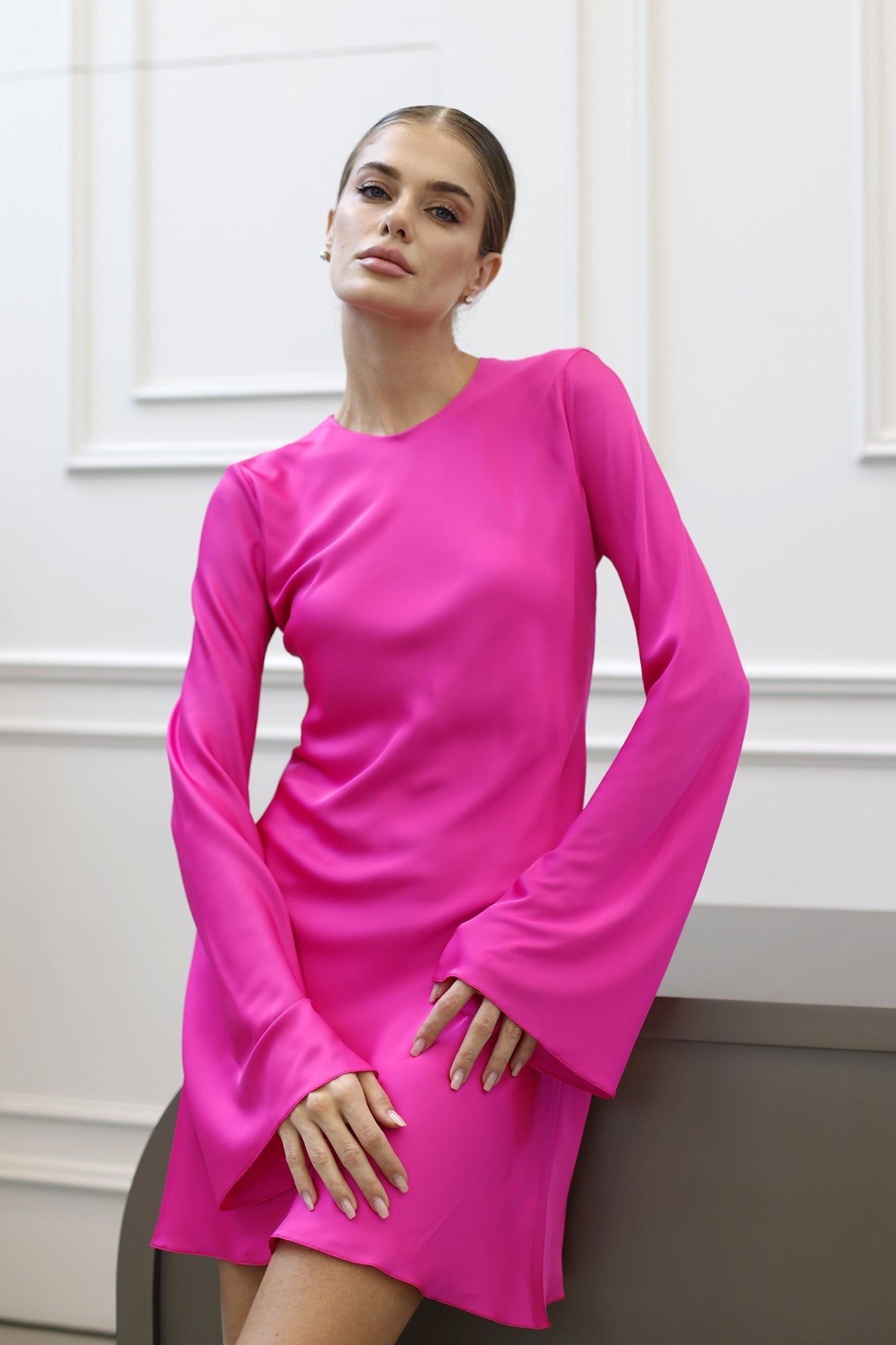 Fuchsia Bell Short Dress