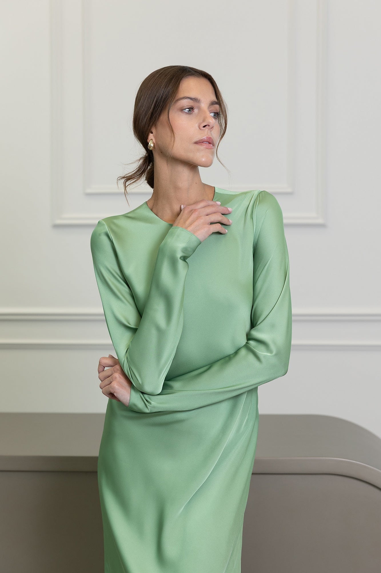 Menthol Green Rima Maxi Dress