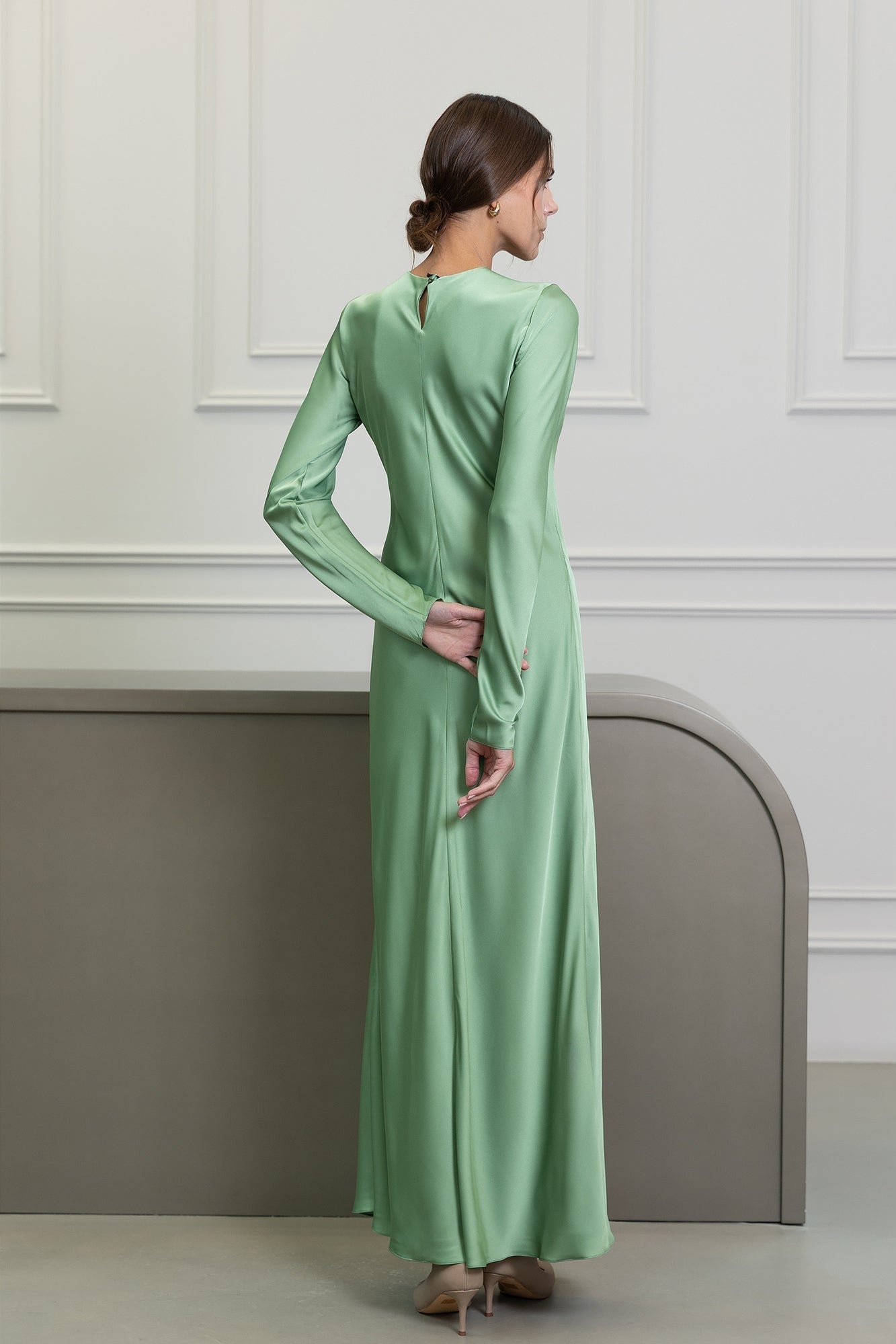 Menthol Green Rima Maxi Dress