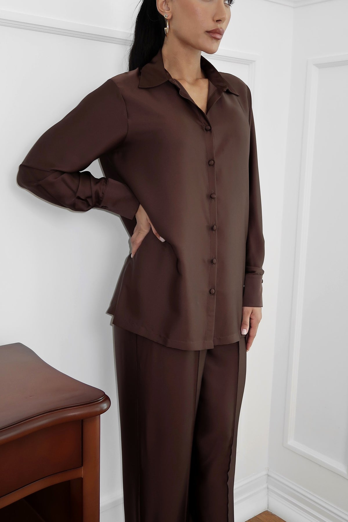 Espresso Fiora Set shirt detail