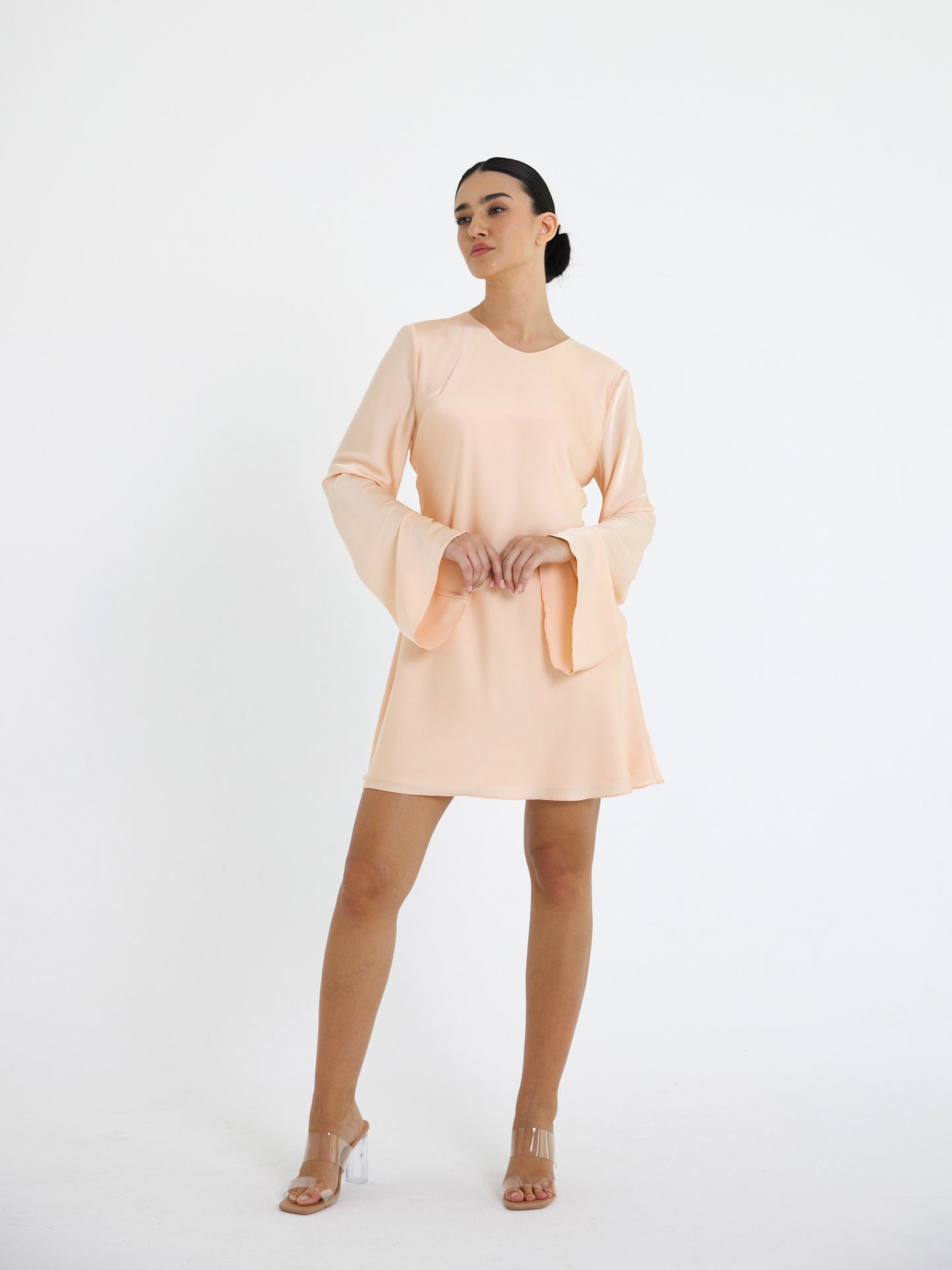Peach Bell Short Dress