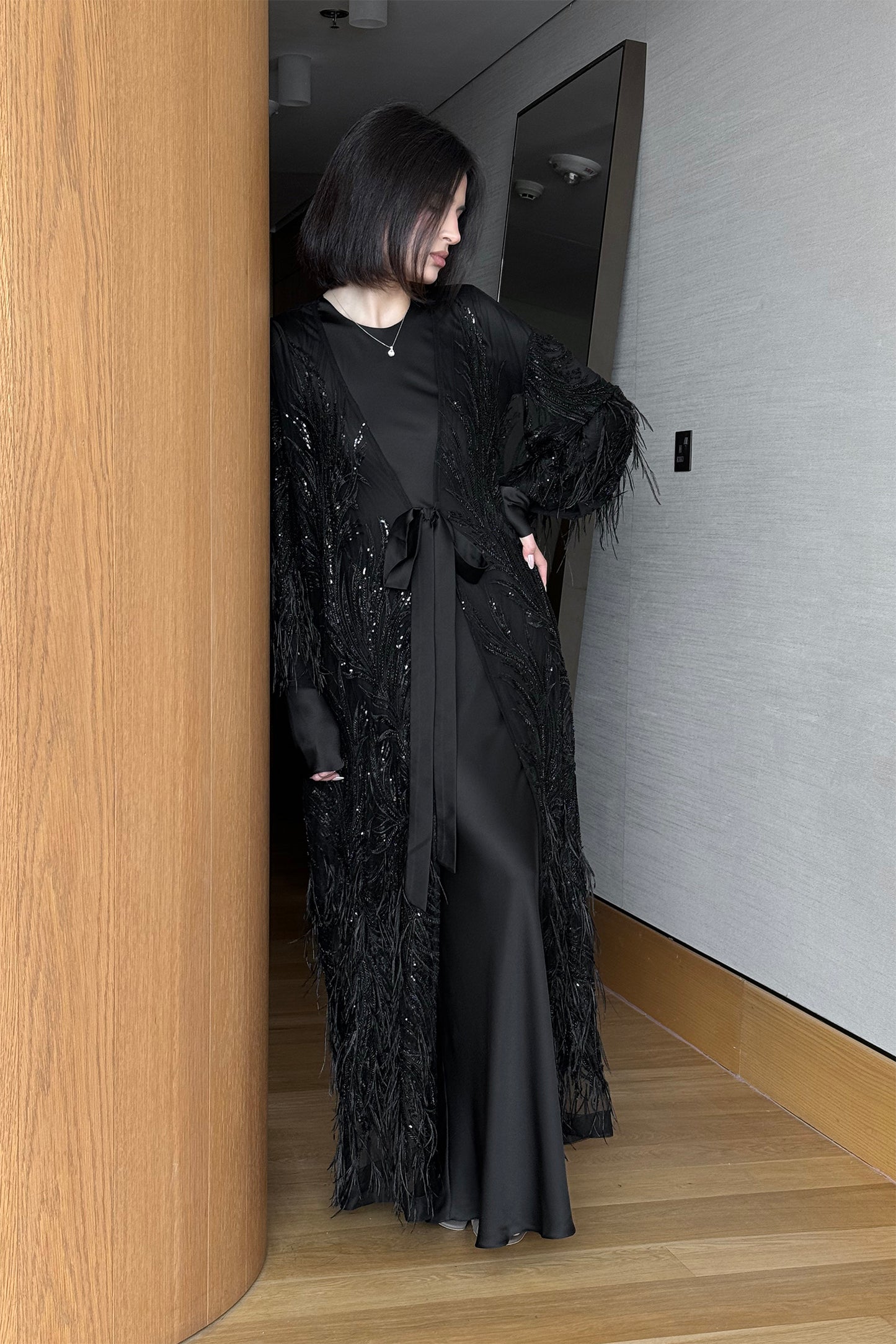 Black Feather Amaya Abaya