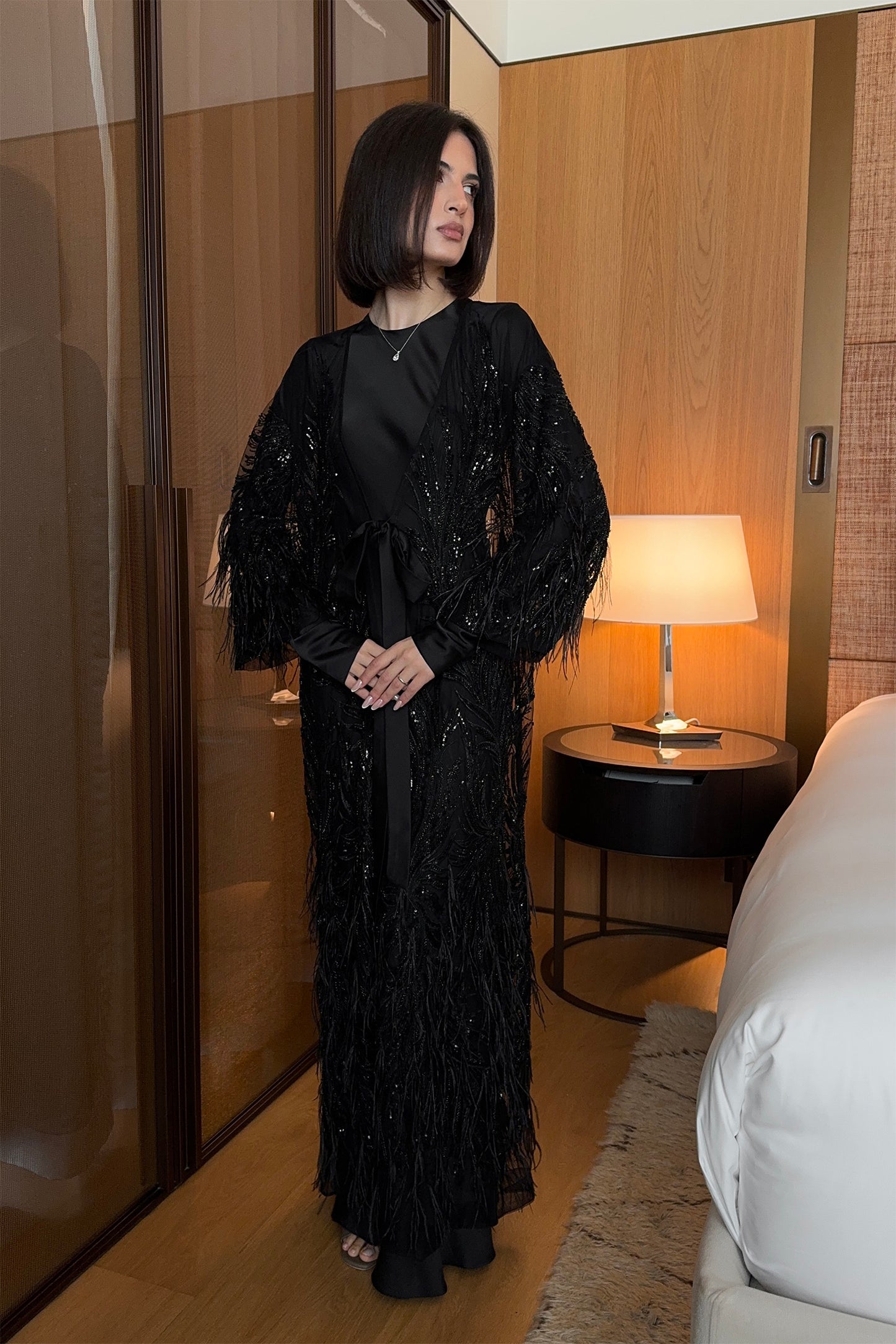 Black Feather Amaya Abaya