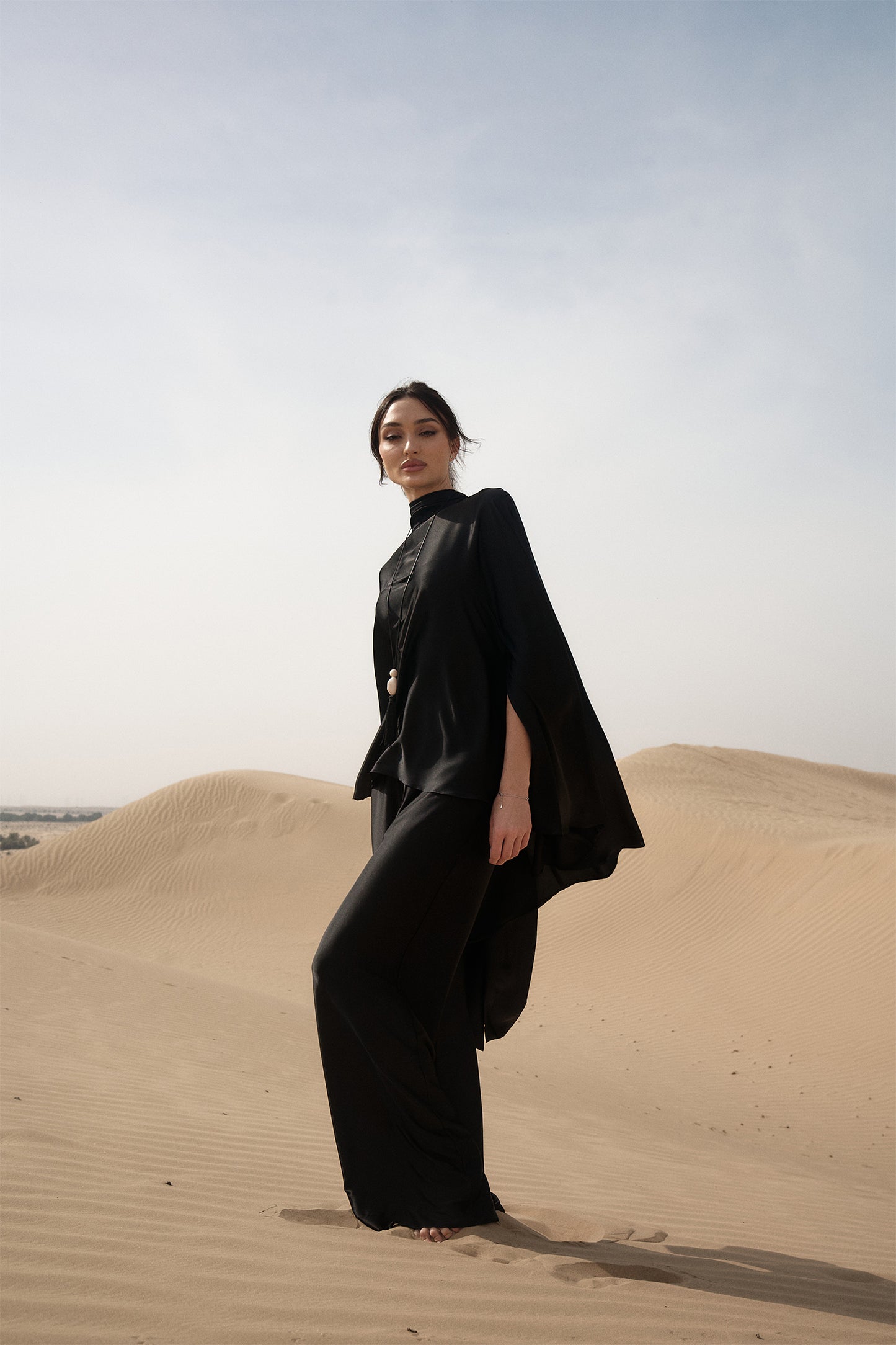 Black Lina Cape Co-ord Set