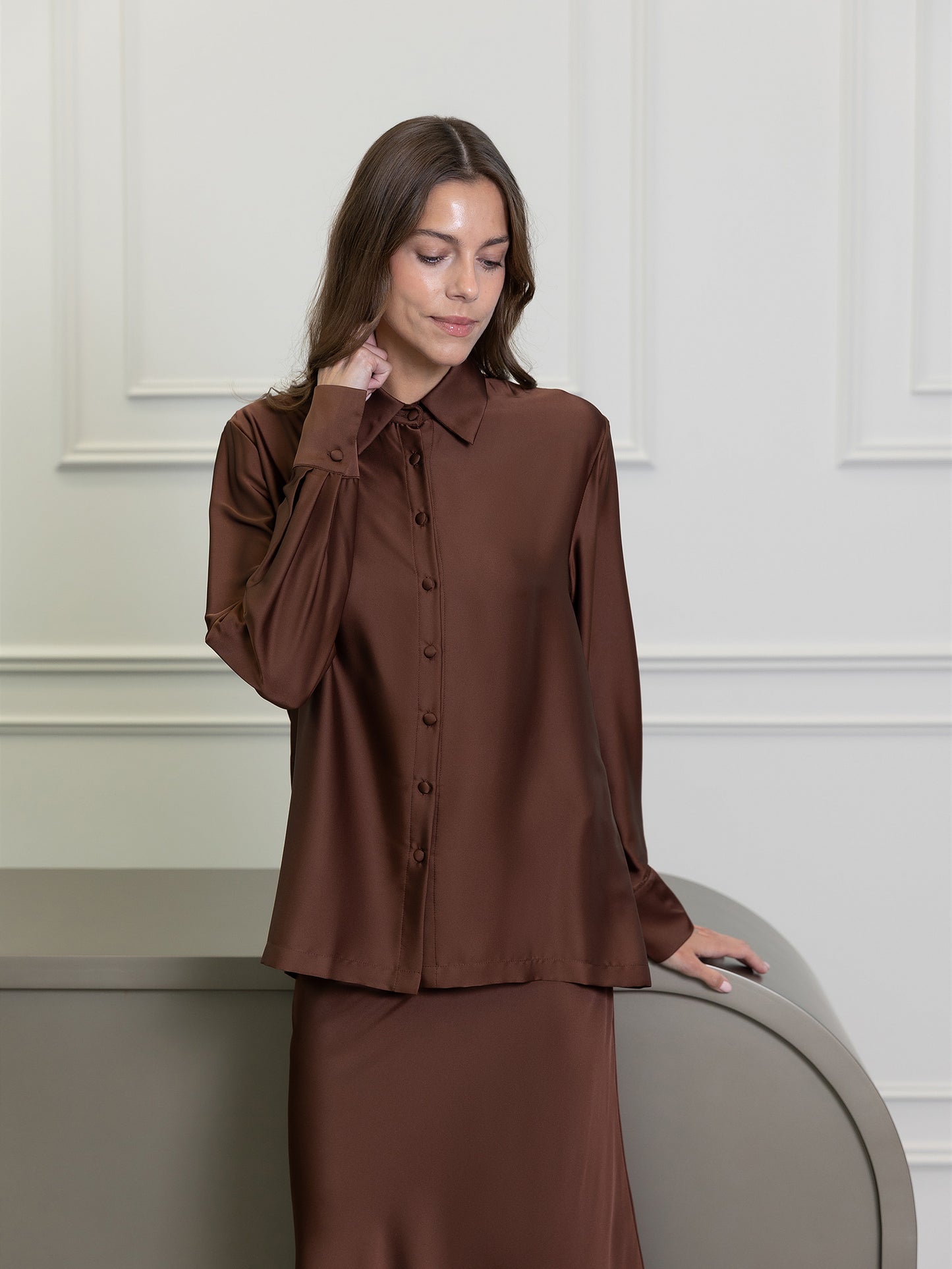 طقم تنورة فيورا برتقالية