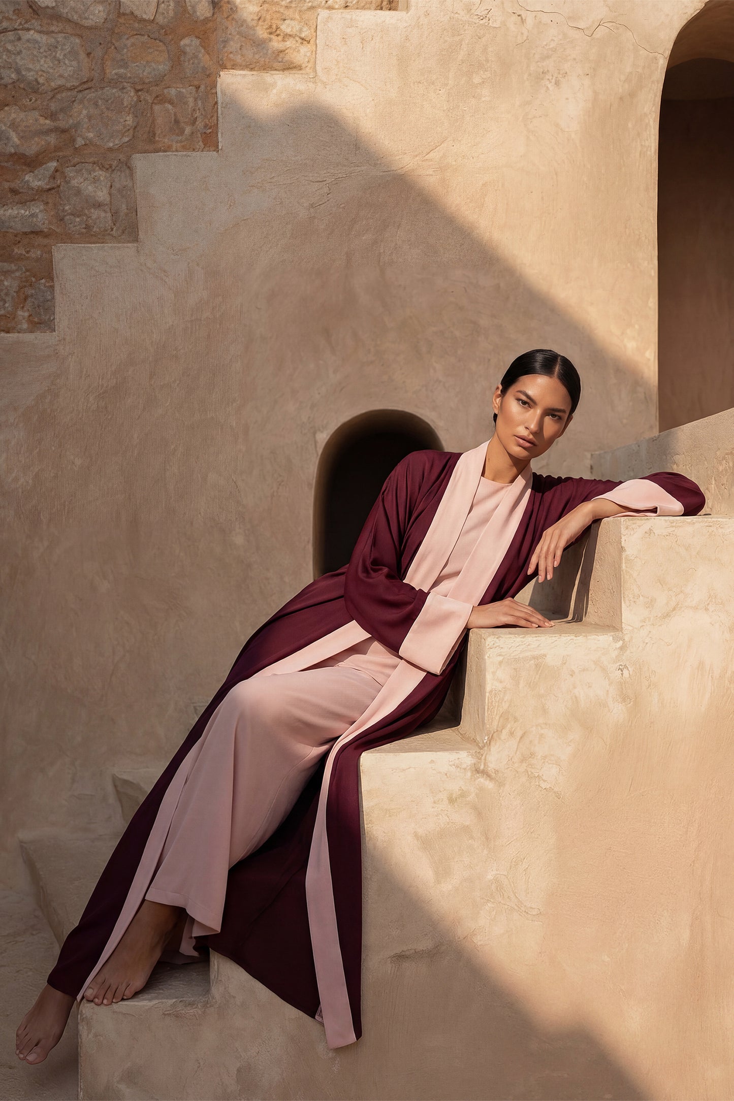 Burgundy Baby Pink Dana Wide Set