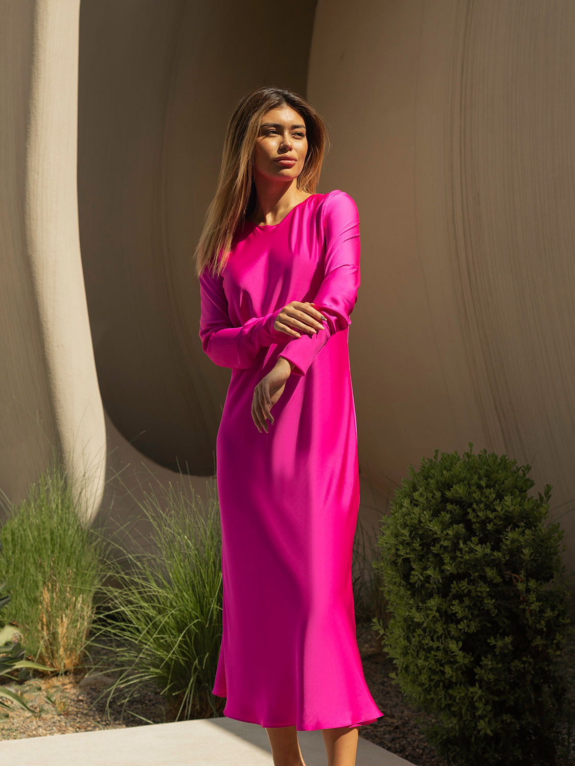 فستان ماكسي فوشيا ريما