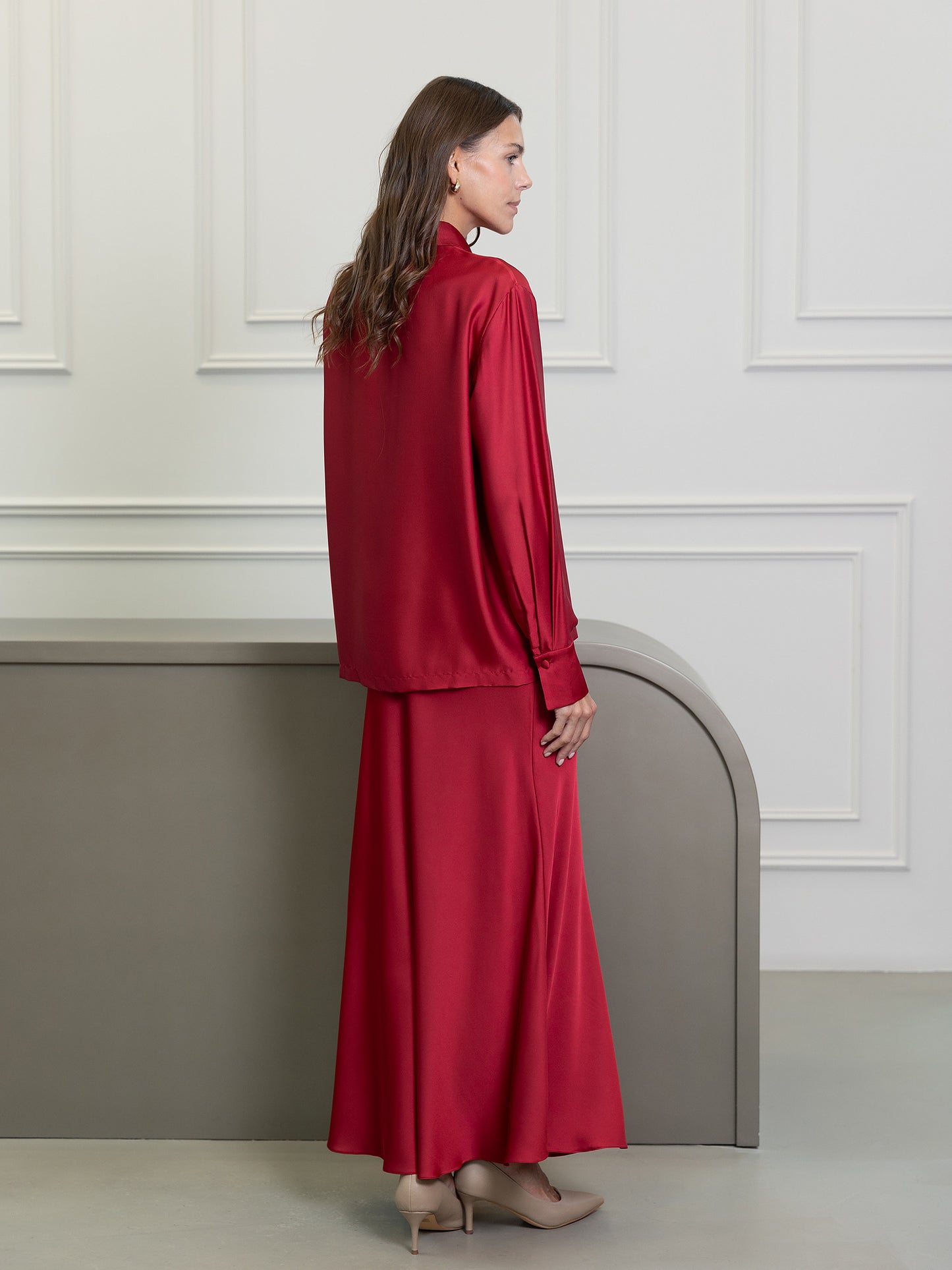 طقم تنورة فيورا برتقالية