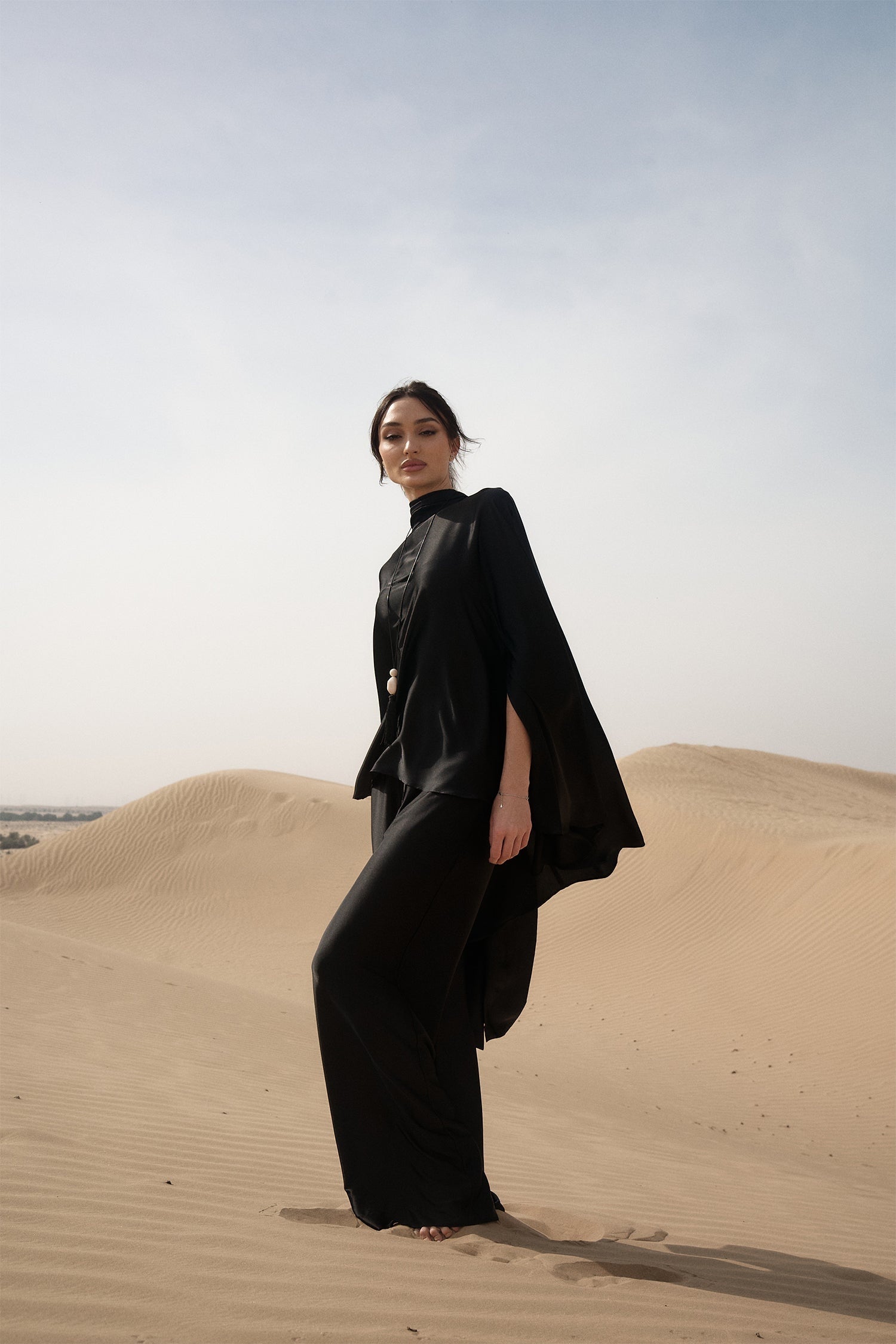 Black Lina Cape Co-ord Set