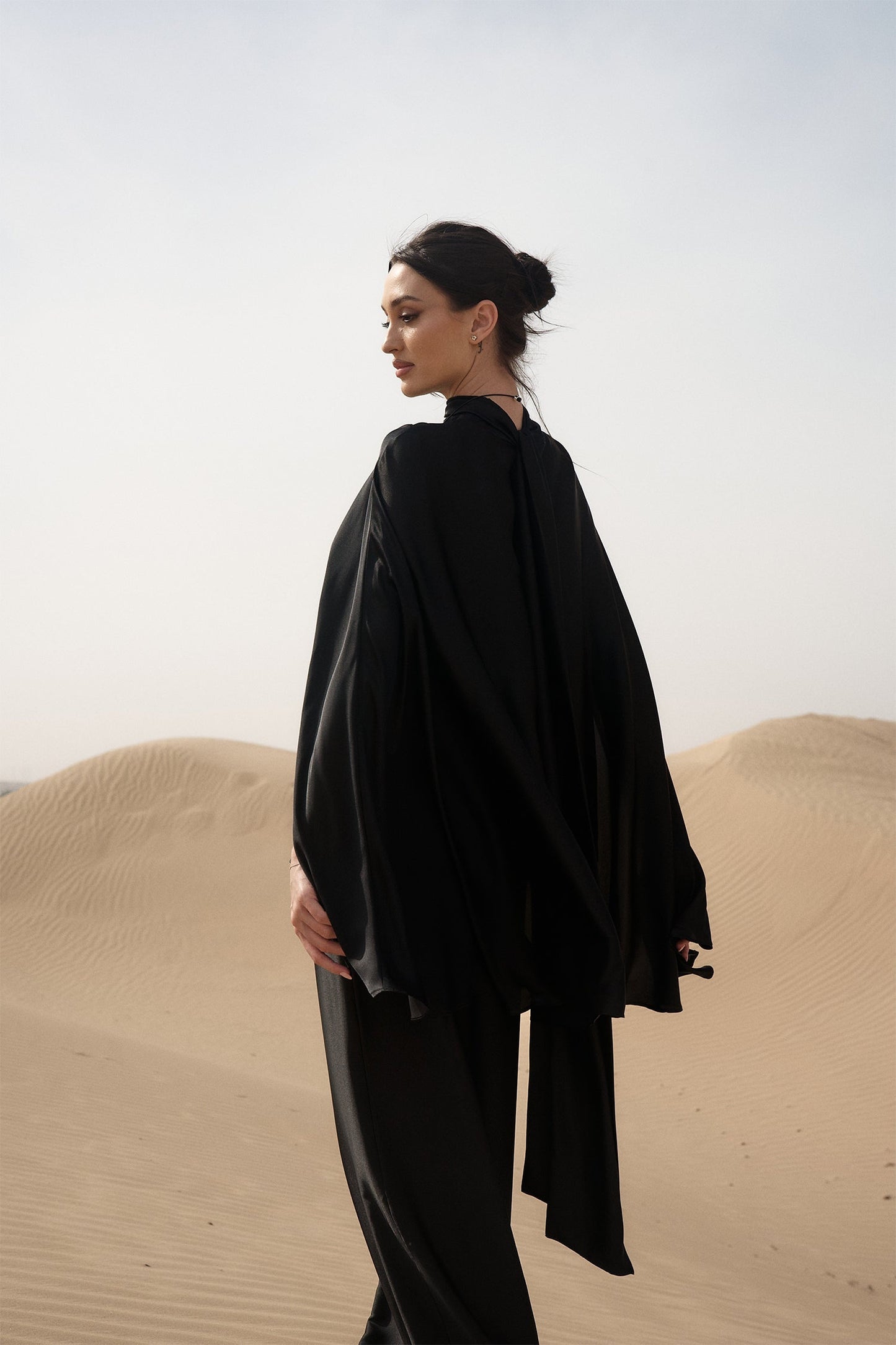 Black Lina Cape Co-ord Set
