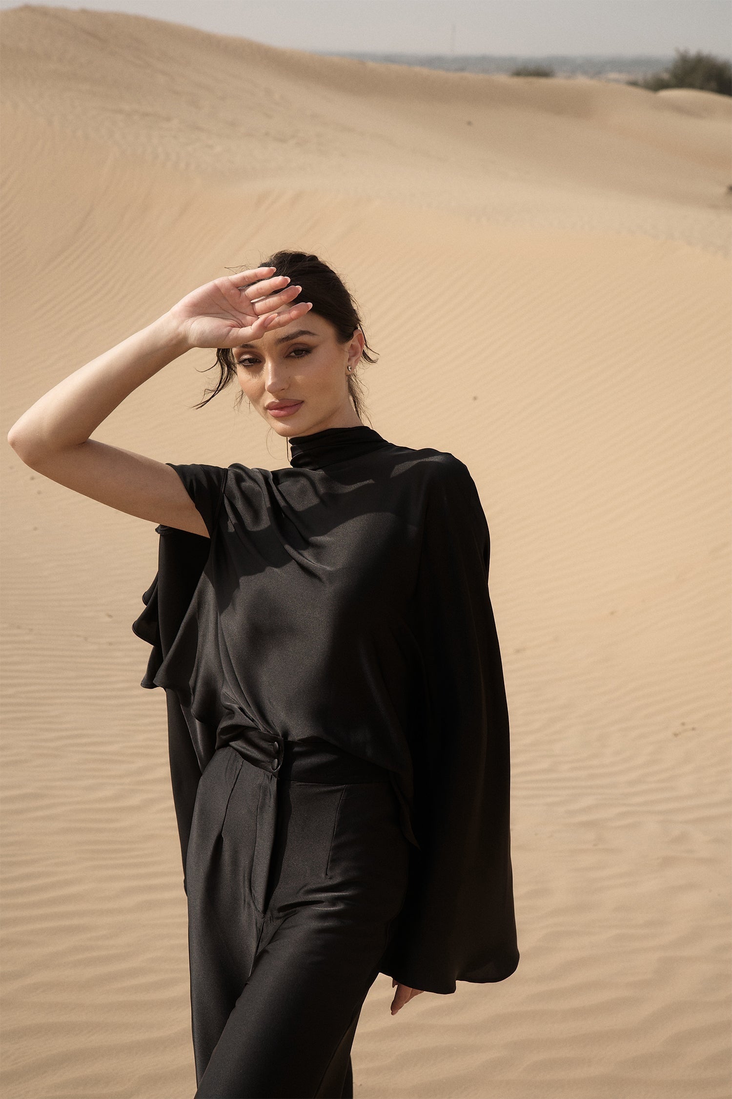 Black Lina Cape Co-ord Set