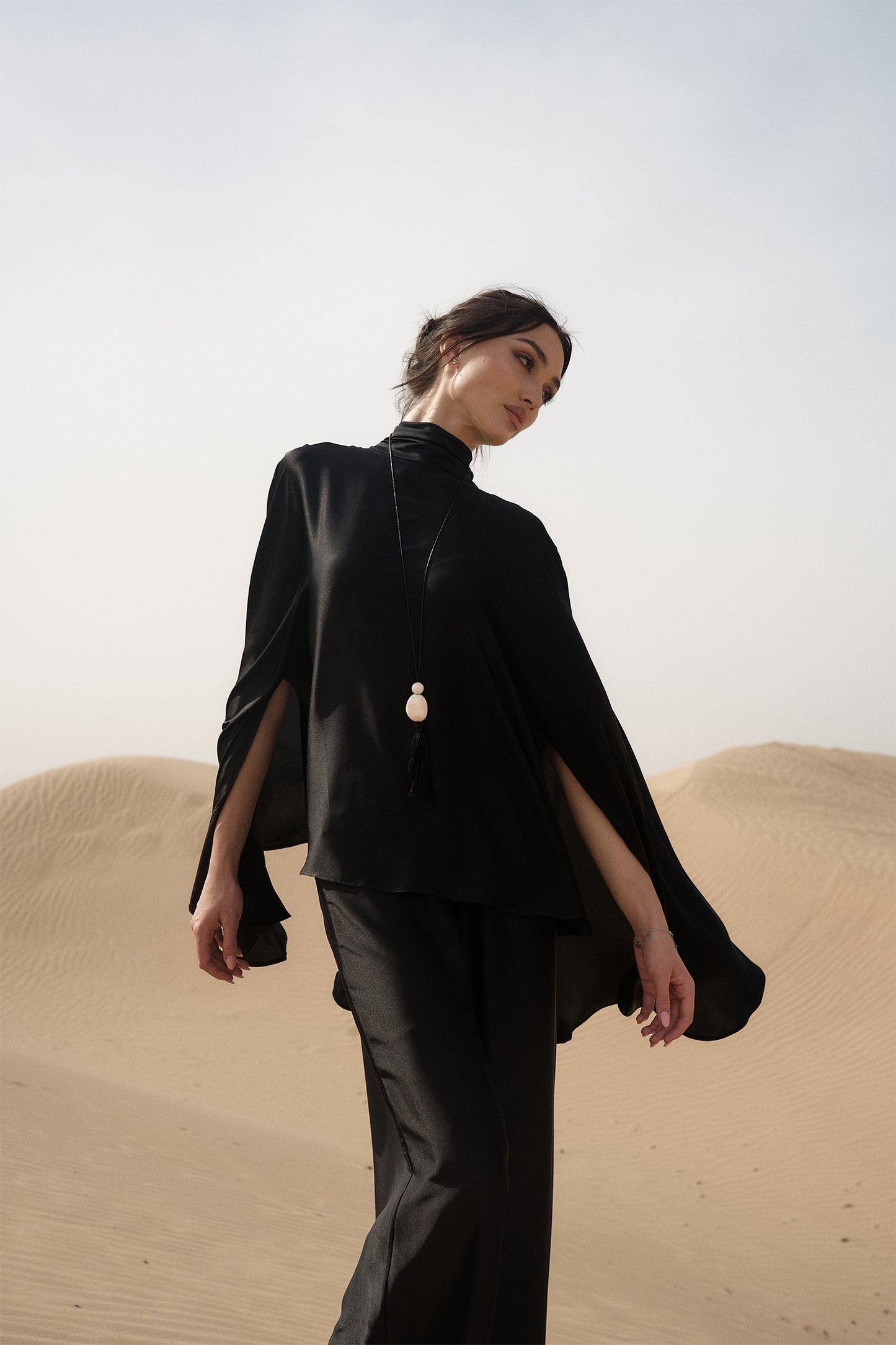 Black Lina Cape Co-ord Set