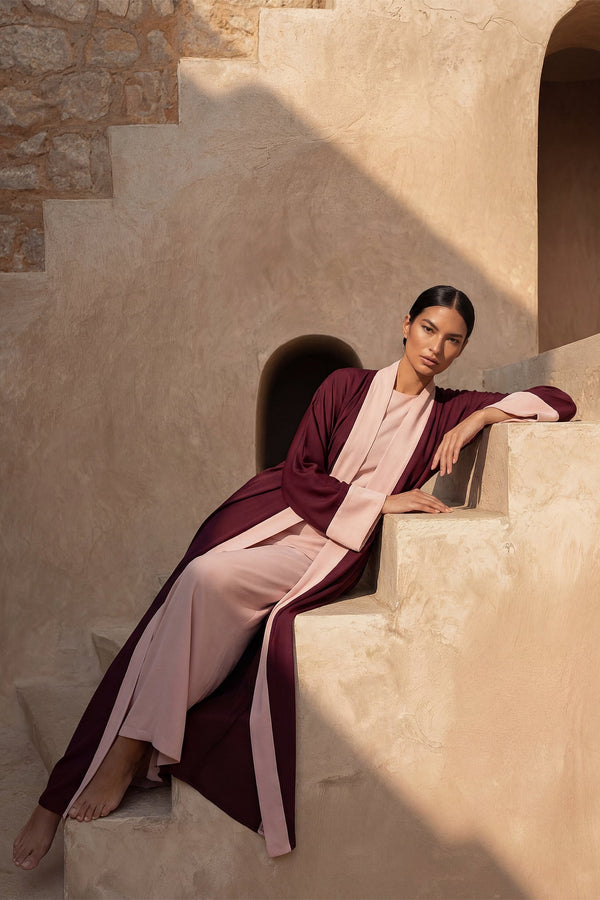 Burgundy Baby Pink Dana Wide Set