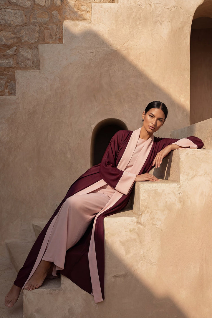 Burgundy Baby Pink Dana Wide Set