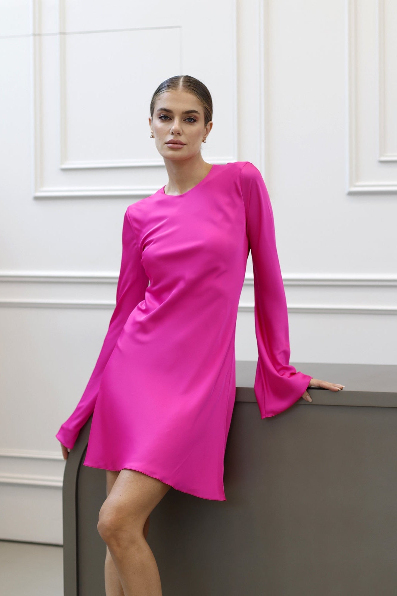 Fuchsia Bell Short Dress