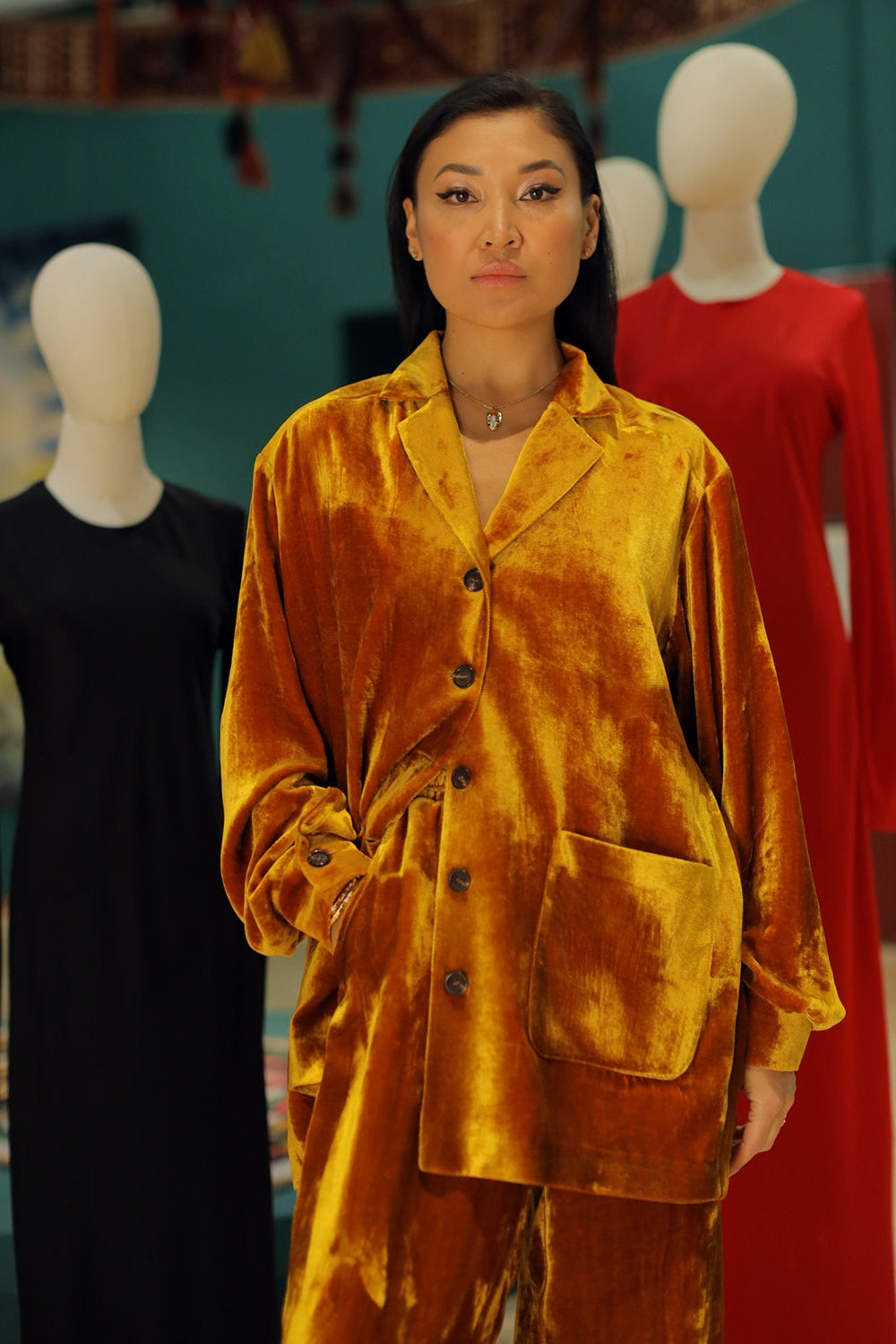 Orange Velvet Set