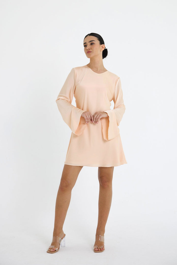 Peach Bell Short Dress