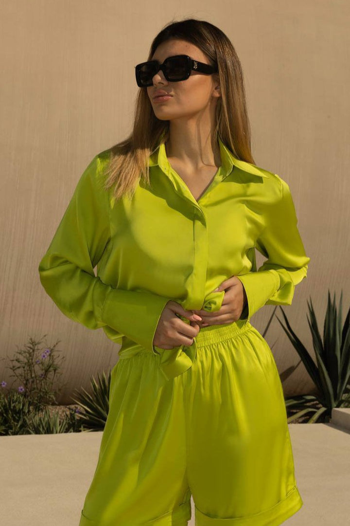 Yellow Top And Shorts Set