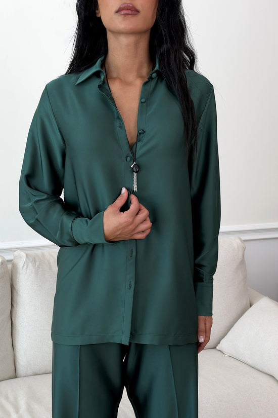 Emerald Green Fiora Set shirt detail