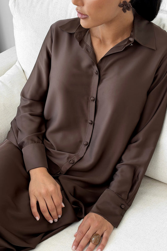 Espresso Fiora Skirt Set fabric detail