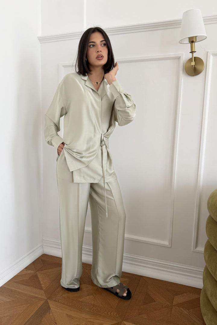 Light Olive Kimono Set