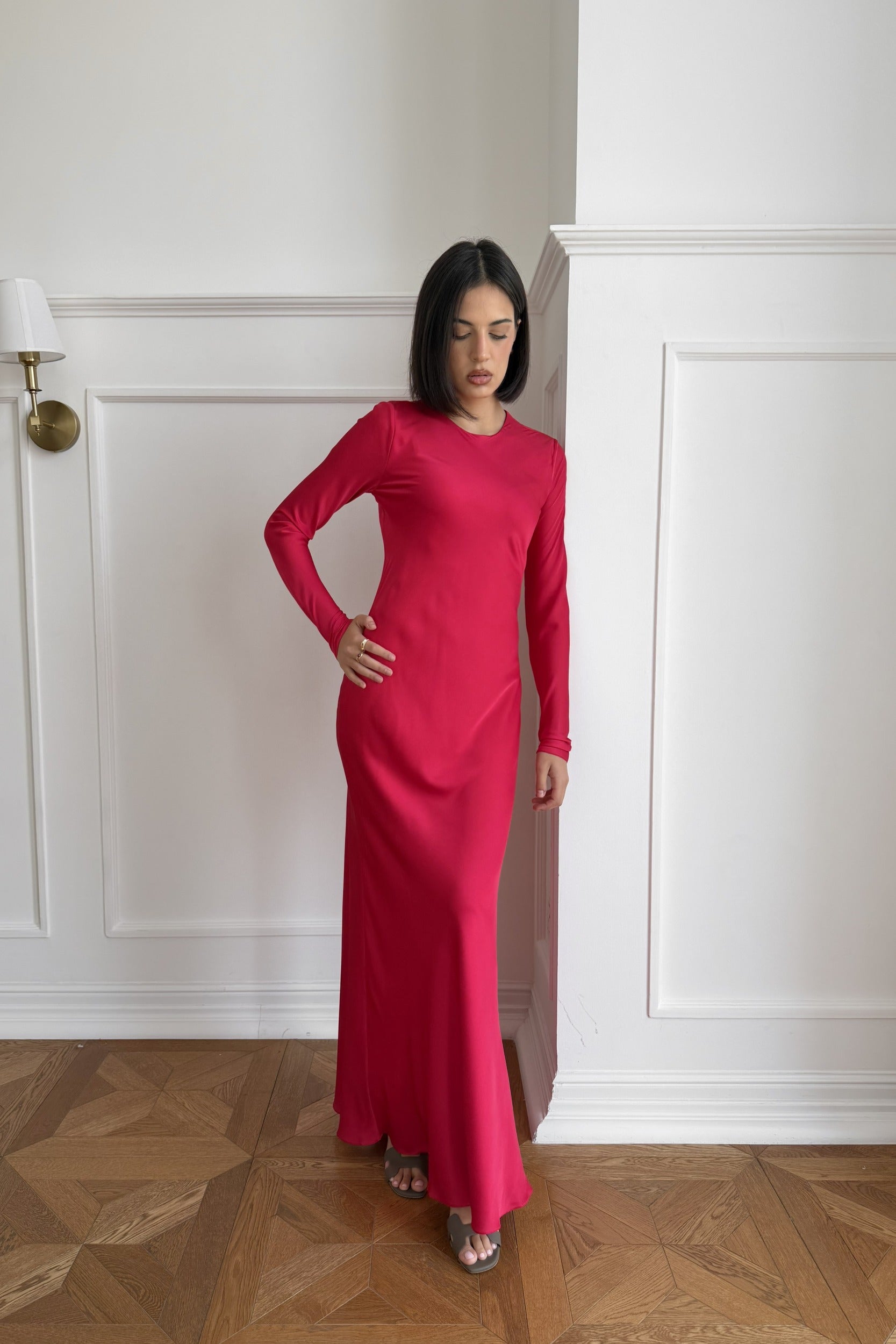 Raspberry Red Rima Maxi Dress