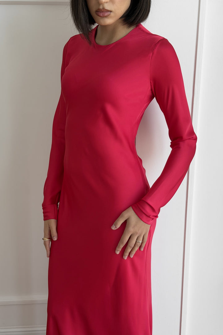 Raspberry Red Rima Maxi Dress