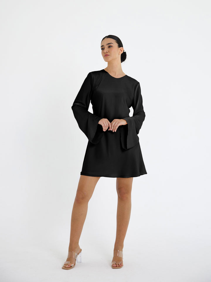 BLACK BELL SHORT DRESS