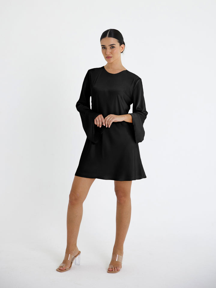 BLACK BELL SHORT DRESS