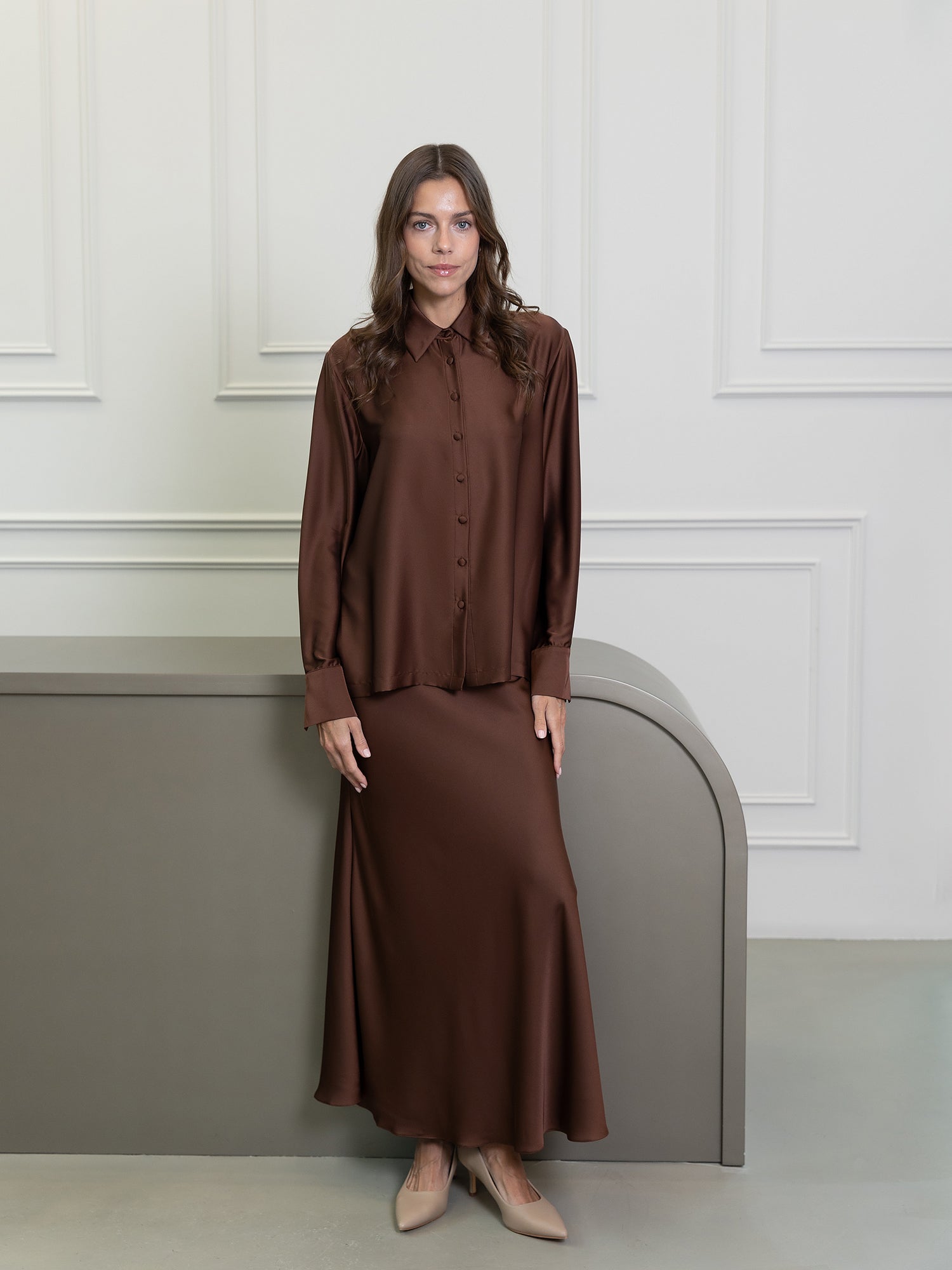 طقم تنورة فيورا برتقالية