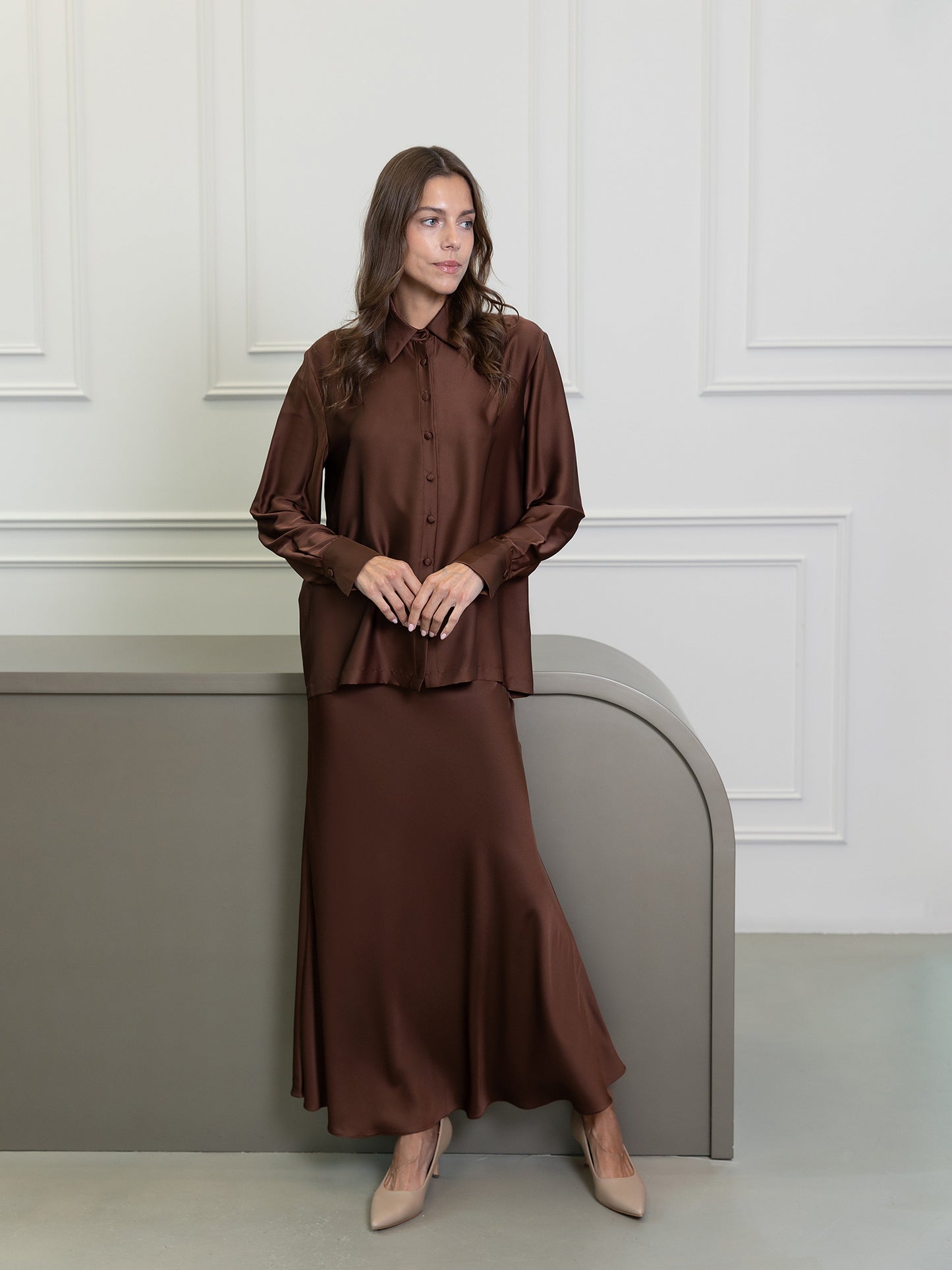 طقم تنورة فيورا برتقالية