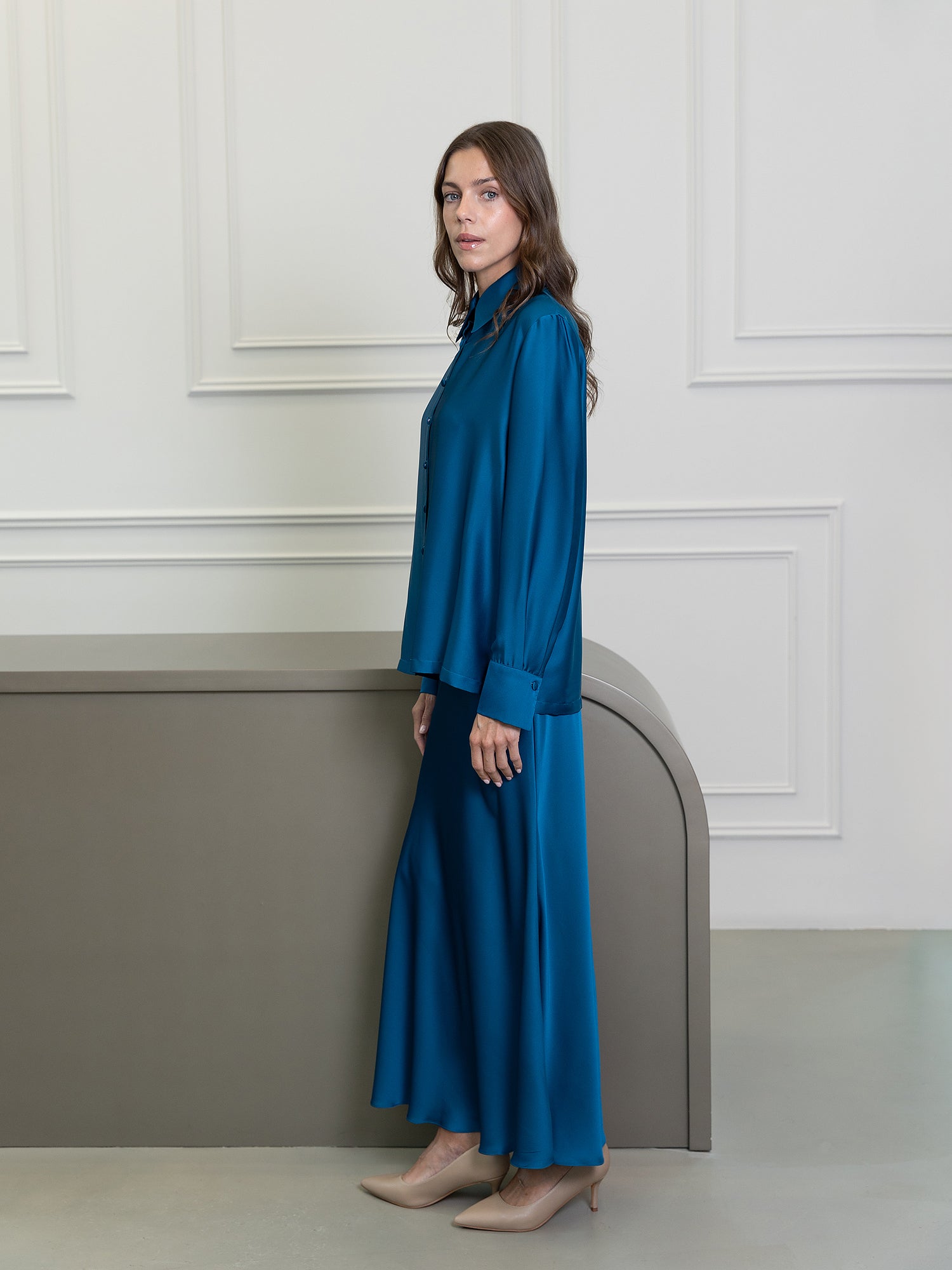 طقم تنورة فيورا برتقالية