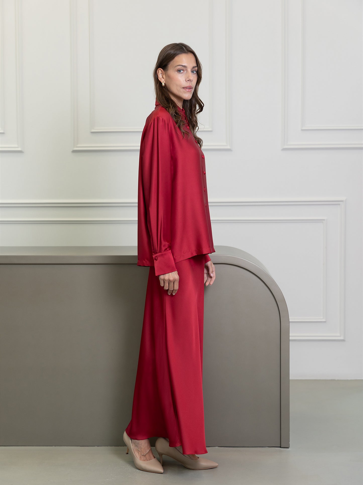 طقم تنورة فيورا برتقالية