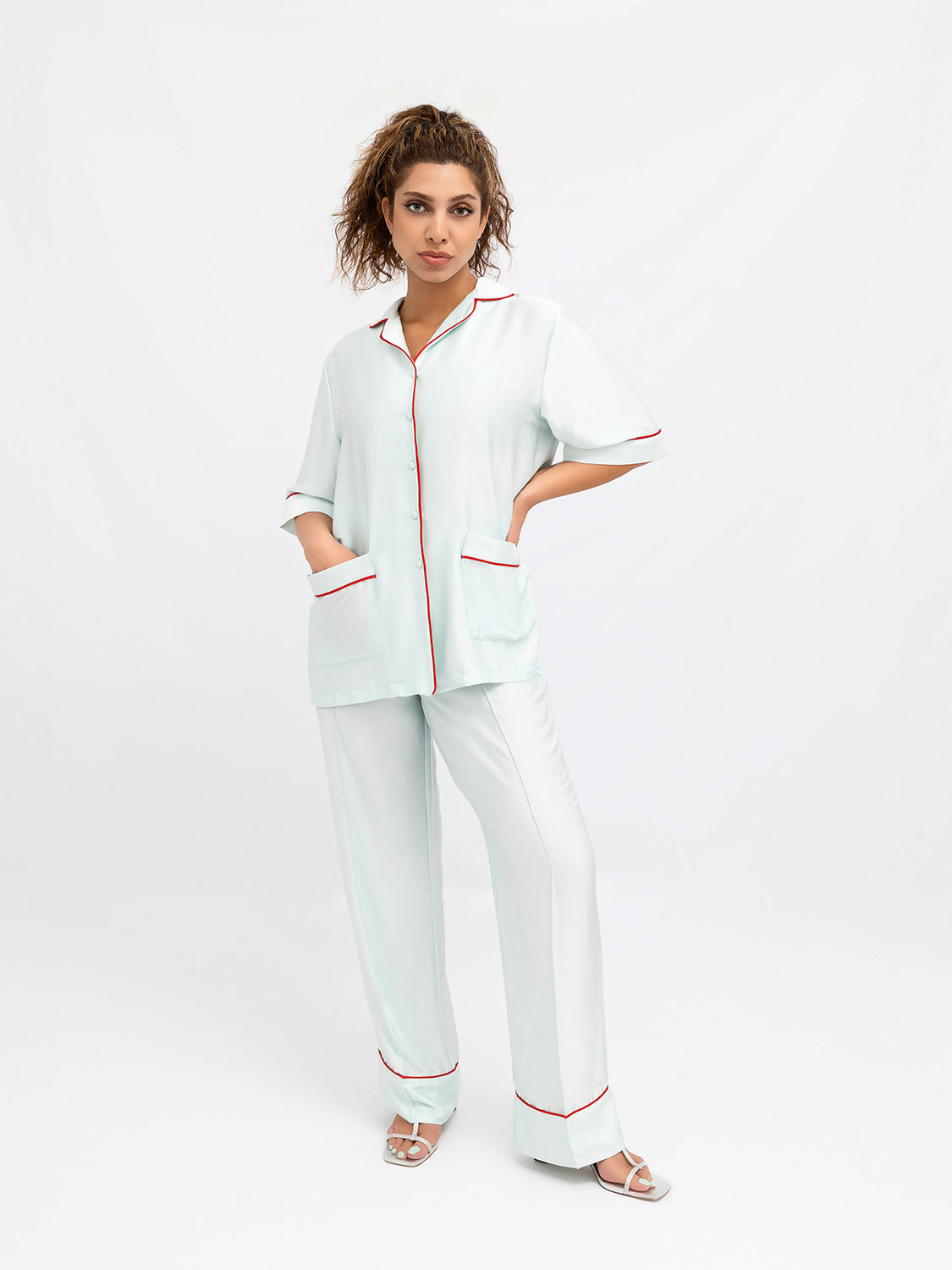Sky Blue Fiora Short Sleeves Set