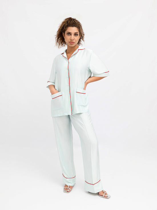 Sky Blue Fiora Short Sleeves Set